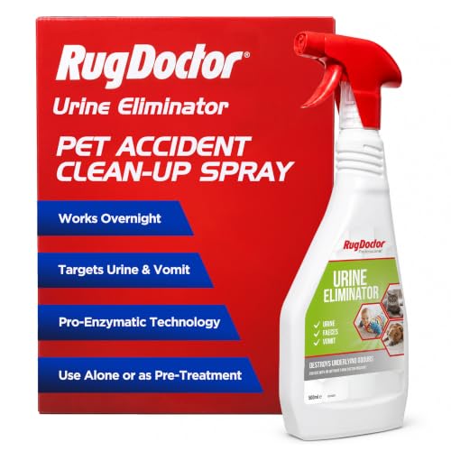 Rug Doctor Urine Eliminator 500ml - Enzyme Cleaner for Urine Blood Sweat Vomit and Other Acid Based Stains Upholstery Fabric and Carpet Stain Remover Trigger Spray