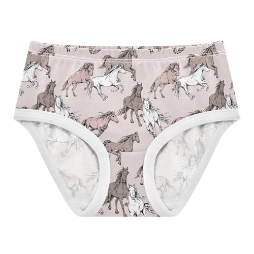 Little Girls Horses Underwear Soft Cotton Kids Panties in Sizes 2/3t, 4t, 5t, 6 and 8