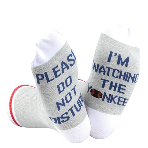 JTOUK Baseballsocken, lustiges Geburtstagsgeschenk mit Aufschrift "Please Do Not Disturb I'm Watching The Y", Yankees EU ansehen, Einheitsgröße Tall JTOUK Baseballsocken, lustiges Geburtstagsgeschenk mit Aufschrift "Please Do Not Disturb I'm Watching The Y", Yankees EU ansehen, Einheitsgröße Tall