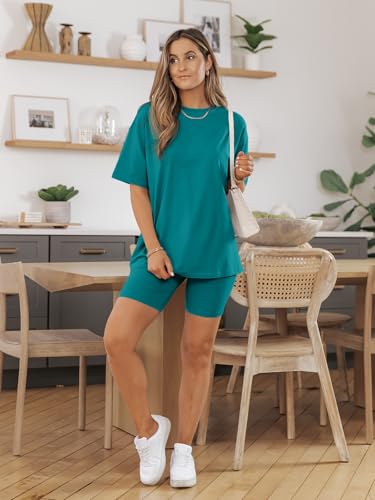 Image of AUTOMET Women 2 Piece Sets Summer Outfits 2026 Two Piece Matching Clothing | Oversized Tshirts,Biker Shorts,Short Sets,Workout Sets,Summer Sets,Lounge sets