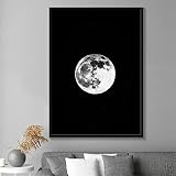 Danjiao La Planète Mur Art Imprimer Phases Lunaires Monochrome Premier Dernier Quartier Lune Décoration De La Maison Art Moderne Lune Salon Peinture Décor Du Salon 40x60cm