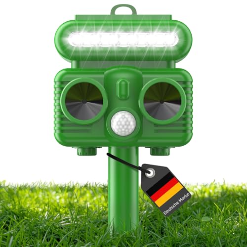 Katzenschreck Maulwurf Vertreiber Ultraschall Tiervertreiber Solar Katzenabwehr für Garten Abwehr Wasserdicht mit Bewegungsmelder Stoppen von Katzen Ratten Vögel und Andere