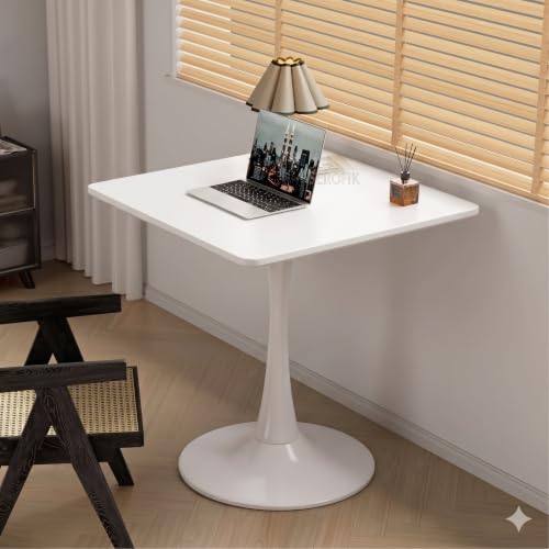 Image of Square Wooden Pedestal Table, Accent Bedside Table,Modern Coffee End Table for Living Room, Bedroom and Balcony with Square Design Table