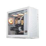 Vetroo AL-MESH-7C White Compact ATX PC Case, Front Power Supply, Top 360mm Radiator Support, Type-C