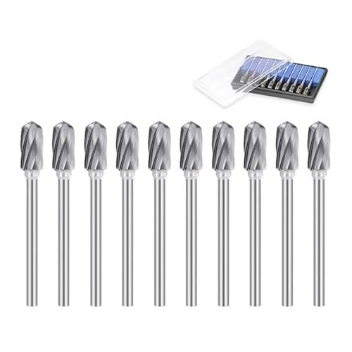 10 piezas de fresa rotativa de carburo 3mm x 6mm miniatura 1