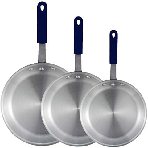 Tiger Chef Frying Pan Set - Commercial Aluminum Restaurant Fry Pans skillets - 7 Inch, 8-Inch, 10 in. Cookware Set with Silicone Sleeve Commercial Grade Cover