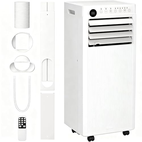 Electactic 8050 BTUs Portable Air Conditioners for Room with Drainage-free Cooling, 4 in 1 Air Conditioner Portable with Cool, Fan, Dehumidifier, Sleep, 24H Timer/Remote Control/Window Kits
