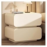 nachtkommode Nachttisch aus Holz for Schlafzimmertisch, Nachttisch mit Schublade und offenem Regal, rustikaler Beistelltisch for Wohnzimmer, Sofa, Nachttisch Sicherheit ohne Geruch(Blanc,30x40x50cm)