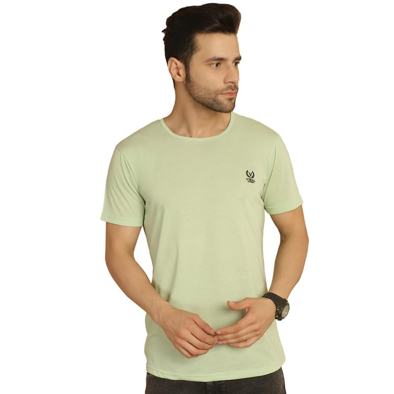 VIMAL JONNEYRound Neck Cotton Solid Men Regular Fit Tshirt