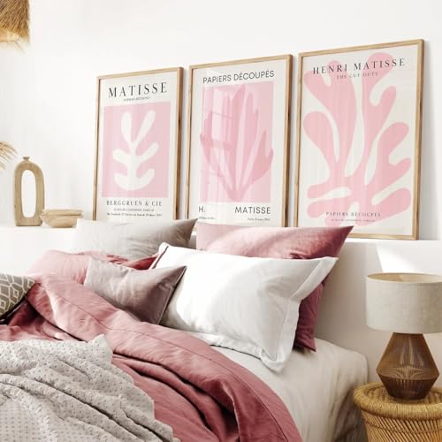 Matisse rose poudré affiche pour raviver un mur vide de salon sans travaux
