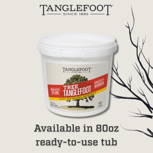 Image of Tree Tanglefoot 80oz Tree Banding Gum - Long-Lasting, Non-Drying Adhesive Coating for Tree Wraps - Weather-Resistant Barrier Formula with SafeSeal Lid - 5lb Tub