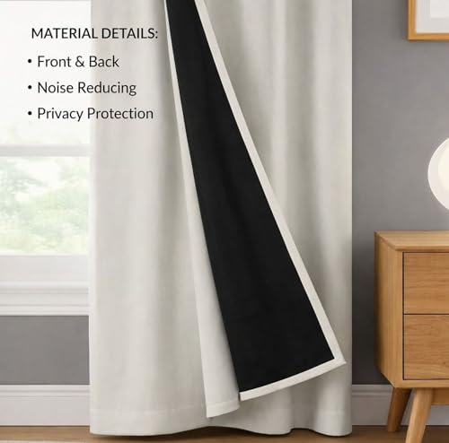 Image of 100% Blackout Curtains for Window 4 Feet| Black Back Coated Fabric | Pack of 2 | Heat & Noise Insulation | Eyelet Curtains forLiving Room & Bedroom |Silver