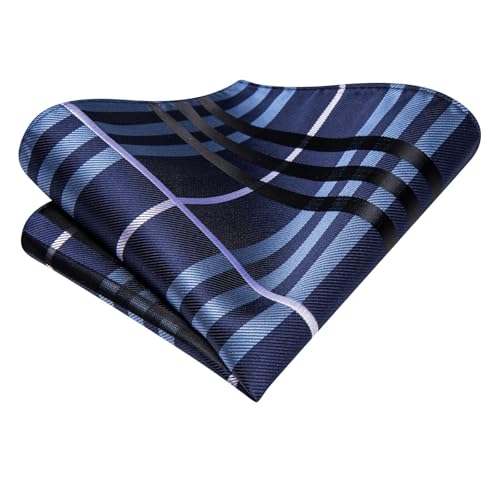 Image of Dubulle Mens Tie Set Solid Paisley Silk Striped Necktie for Men with Cufflinks Tie and Pocket Square