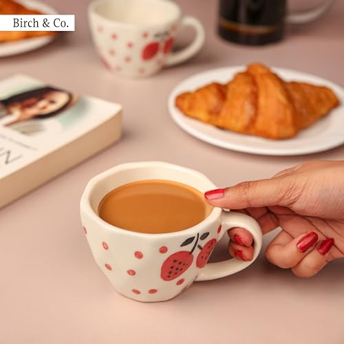 Image of Cups & Mugs - Coffee Mugs Set of 2 - Tea Cup - Ceramic Coffee Cup, Elegant Gift Pack, Microwave and Dishwasher Safe, Stylish Modern Design for Home & Office,RedRush Cup