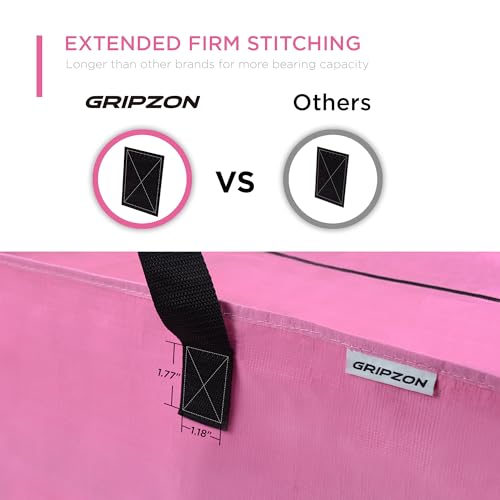 6 Pack Extra Large Moving Bags with Zippers, Backpack Straps & Reinforced Handles, Heavy Duty Storage Bags for Clothes, Moving, Space Saving, Pink