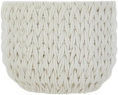 Extra Large Decorative Rope Basket, White Woven Organizer, Woven Decorative Organizer for Blankets, Towels, and Home Essentials
