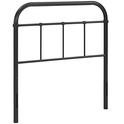 Image of Modway Serena Rustic Farmhouse Style Steel Metal Twin Headboard Antique Size in Brown