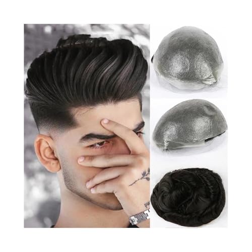 Toupet hommes perruque masculine cheveux humains délié indien peau mince 7x9