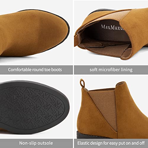 MaxMuxun Women's Chelsea Boots Fashion Winter Fall Ankle Booties4