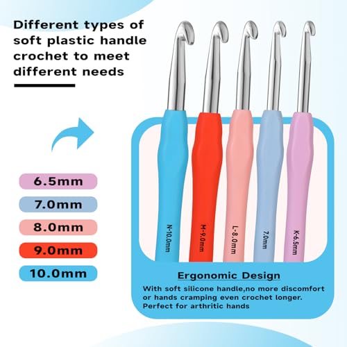 Image of Mayboos 5 Sizes Crochet Hook Set, Large Crochet Hooks