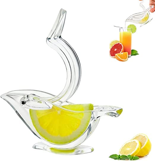 Image of Manual Lemon Squeezer Orange Fruit Hand Juicer Kitchen Acrylic Clips Tools, Glass Acrylic crystal Press Juicer, Kitchen Tools Dinner Plate Elegance Press Bird Lemon & Lime Squeezer. (Pack of 1)