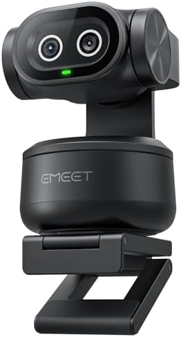 eMeet PIXY 4K Dual-Camera AI-Powered PTZ Webcam with AI Tracking, Autofocus 0.2s, Sony Sensor, 3 Mics, Presets, Gesture Control – Compatible with OBS, Twitch, Switch 2, Streaming