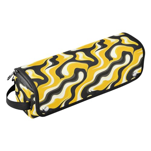 Bolsa de viaje para herramientas de cabello con diseño abstracto marmolado resistente al calor para planchas, rizadores y organizador portátil miniatura 1
