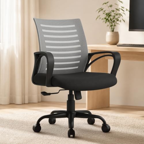 INNOWIN Mini Jazz Mesh Mid-Back Ergonomic Home Office Chair | 3-Years Limited Warranty Included | Tilting & Height Adjustable Mechanism, Heavy Duty Me