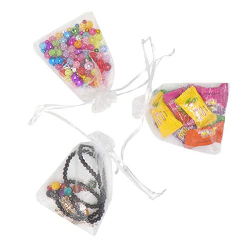 Image of Dealglad 50pcs Drawstring Organza Jewelry Candy Pouch Christmas Wedding Party Favor Gift Bags (7x9 inch, White)