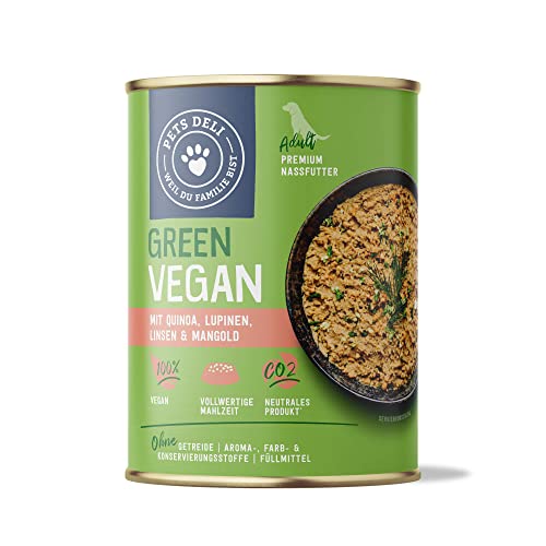 Pets Deli Green Vegan Hunde Nassfutter Lupinen & Süßkartoffel, pflanzliches Protein, glutenfrei, ohne Zucker, 6x375 g, Premium Qualität