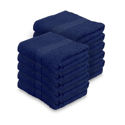 Lista de Colorante Azul los mejores 5. 43 GILA Toalla para Manos de Algodón Essentials I Paquete de 10 Toallas para Baño Color Azul Marino (70 x 40 cm)