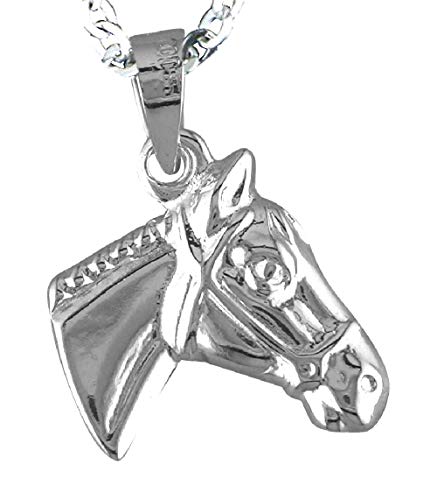 Alylosilver Collar Colgante Cabeza de Caballo de Plata para Mujer - Incluye Cadena de Plata de 45 cm y Estuche para Regalo