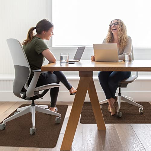 Image of Sycoodeal Office Chair Mat for Hardwood Floor,Office Computer Gaming Chair Mat for Tile Floor,Large Floor Protector Rug,Anti-Slip,Easy to Clean,Coffee(48 inchx60 inch)