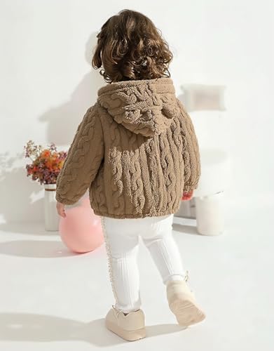 Image of Toddler Fleece Jacket Girls Warm Coats Winter Outerwear 2-6 Years