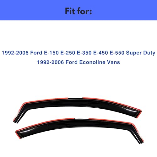 Image of IG Window Visors Fit for 1992-2006 Ford E150 E250 E350 E450 E550 Super Duty, in-Channel Rain Guards Vent Wind Deflectors 2PC, Truck Accessories for 1992-2006 Ford Econoline Vans