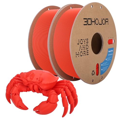 Image of 3DHoJor 3D Printing Filament Basic PLA Filament Bundle 1.75mm Cardboard Spool Dimensional Accuracy + /- 0.03 mm Fit Most 3D FDM Printer 1KG*2 spools-2Pack RGB Red