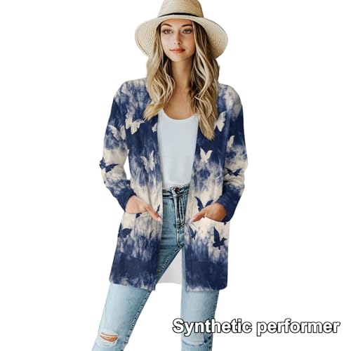 Image of Cardigan Sweaters for Women Long Sleeve Cardigan Soft Drape Open Front Fall Dusters V-Neck Jackets Dressy Loose Coat