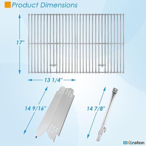 Image of Grill Replacement Parts for Nexgrill 4-Burner 720-0830 720-0830H 720-0830A 720-0830HR 720-0830T, Cooking Grate, Heat Shield and Burner Kit for Nexgrill Replacement Parts 4-Burner 720-0830H