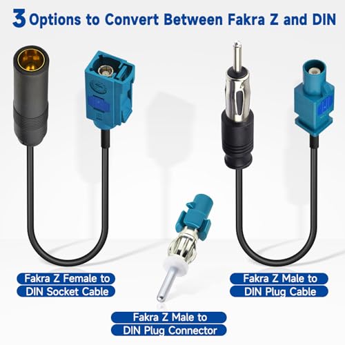 Cable adaptador antena coche Fakra Z macho a DIN plug 2 unidades miniatura 2