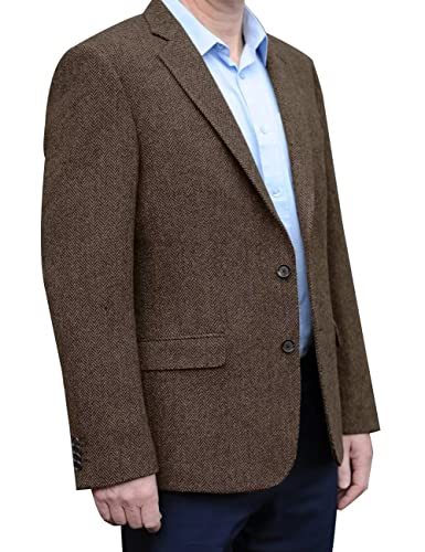 Men's Herringbone Tweed Blazer Jacket 2 Button Lightweight Casual Sport Coat Wedding Groomsmen Prom Jackets2