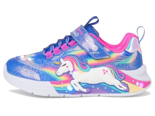 Skechers Girls S Lights: Unicorn Chaser Sneaker, Blue Sparkle