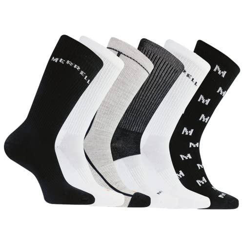 Image of Merrell Men's and Women's Recycled Cushioned Crew Socks-6 & 12 Pairs-Hiking Arch Support