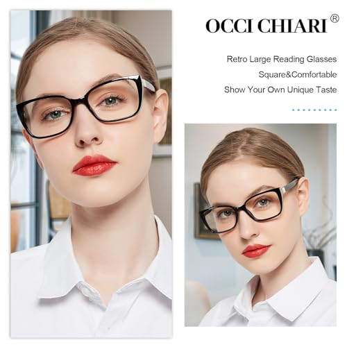Image of OCCI CHIARI Reading Glasses For Women Oversized Reader 1.0 1.5 2.0 2.5 3.0 3.5 4.0 5.0 6.0