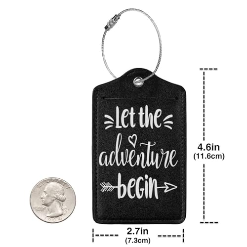 2 Pcs Let The Adventure Begin Luggage Tag for Suitcases, Adventure Awaits Party Decorations, Cruise Ship Essential Travel Gift for Couples Bride Groom Men Women, Funny Christmas Birthday Gifts3