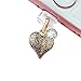 ELISE & FONDA CP140 USB Charging Port Anti Dust Plug Brown Heart Pendant Phone Charm for iPhone 11/ XS MAX/XR/X/8 Plus/7/6S/7/SE iPad iPod