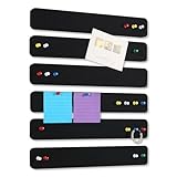 Alistar Felt Pin Board Bar Strips Self-Adhesive Bulletin Board for Bedrooms Offices Home Wall Decoration, Notice Board Cork Board with 35 Push Pins for Paste Notes, Photos, Schedules（Black）