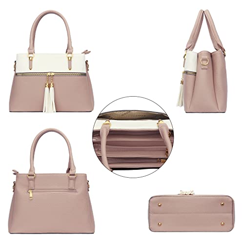 Image of KKXIU Women Satchel Bags Handle Shoulder Handbags and Purses Pockets Zipper Leather Crossbody Bags