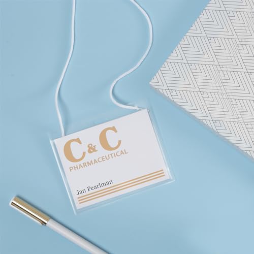 Image of Avery Customizable Name Badges, Cord Hanging Style, 3 inch x 4 inch, Laser /Inkjet Printable Name Tag Inserts, 50 Total (74520)