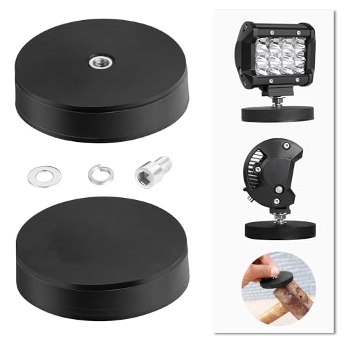 Image of Magnetic Base Mounting Brackets, 2pcs Powerful Sucker Holder Magnet Mount for LED Light Bar, Pods, Off Road Driving Lights