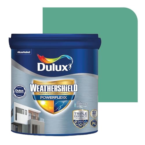 Image of Dulux Weathershield Powerflexx Exterior Emulsion Paint (20L, SOUTHERN FOREST) | PU-Modified Acrylic Formula | Crack Resistant & Weatherproof | Algae & Fungus Guard | High Gloss Finish